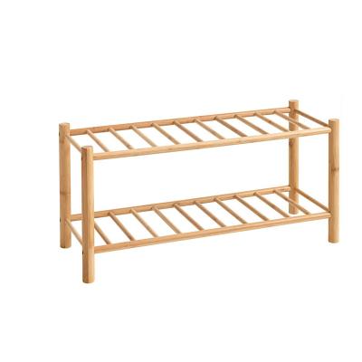 China Retro Customization Factory Shoe Rack Cheap Bamboo Double Entrance for sale