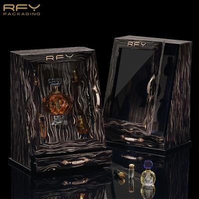 China Handmade Delicate Appearance Perfume Packaging Boxes Black Lacquer Box Piano Package Box Luxury Perfume for sale