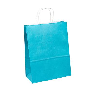 China Matt Blue Papel Garment Bolsas, bolsos que hacen compras de papel reciclados con la manija torcida de la cuerda en venta