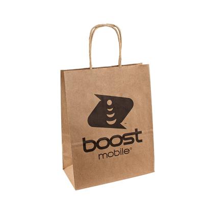 China Custom Printed Logo Handle Paper Bags 8 Color Flexo Printing Shopping Paper Bag for sale