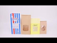 Tin Tie Dessert Kraft Paper Bag With Window For Takeaway Fast Food