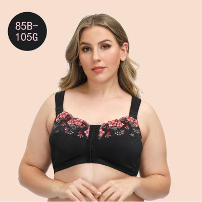 China QUICK DRY Women's Size Front Closure Women's Skin-Friendly Lift Up Bra Lace Embroidery Bras Plus Design Bra Plus Size for sale