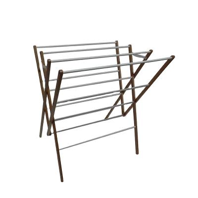 China Minimalist Clothes Rack Wooden Towel Drying Rack Wooden Floor Clothes Drying Rack for sale