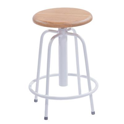 China High Contemporary Rotating Adjustable Wooden Bar Stool Revolving Small Wooden Stool for sale