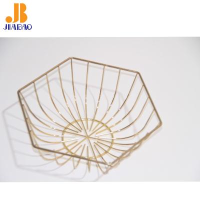 China Sustainable Round Wire Home Decoration Iron Fruit Food Storage Basket for sale