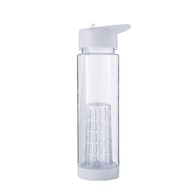 China Beautiful 2018 Viable White Color Fruit Infuser Water Bottle With Flid Straw Tutti Plastic Tritan Water Bottle for sale