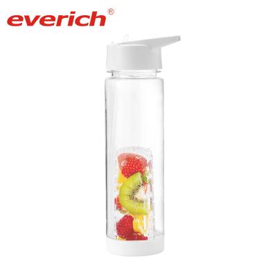 China Beautiful Fruit Infuser Water Bottle Factory Directly Supply Fruit Infuser Bottle BPA Free Tritan Viable Water Bottle for sale