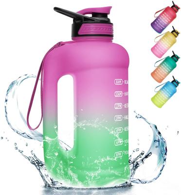 China Amazon Viable Private Label 128oz Gym Plastic Jug Tritan Jug 1 Gallon Sports Water Bottle Bpa Free Motivational Water Bottles for sale