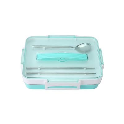 China High Quality Microwavable Stainless Steel Seal Rectangle 304 Food Container Leakproof Bento Lunch Box Four Compartments for sale