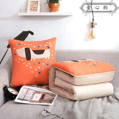 China OEM LOGO Cute Soft Stuffed Toy Travel Blanket and Pillow Home Set for sale