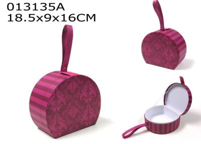 China Valentines Day Decoration Gift Box Set Purple Pink Color With Faux Leather Loop for sale