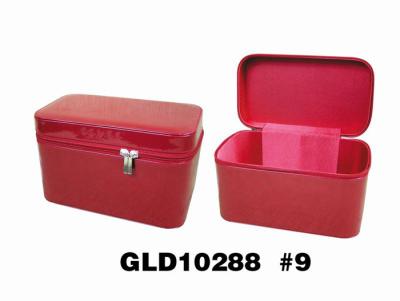 China Elegant Red Fashional Leather Jewelry Box With Satin Lining for sale