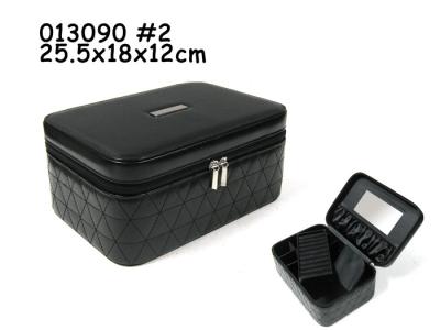 China Cosmetic Packaging Leather Makeup Box Beauty Case Bag SGS Certification for sale