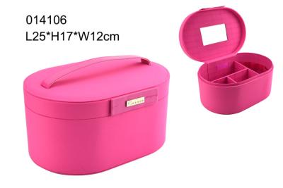 China Exquisite Leather Makeup Cosmetic Case With Elastic Pouch / Four Compartments for sale