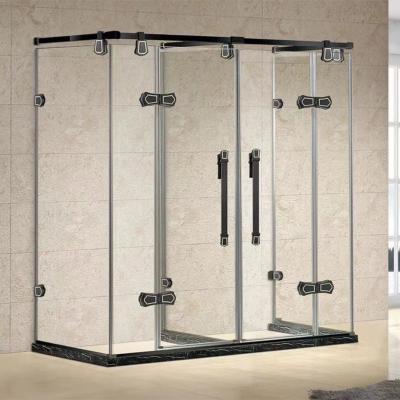 China Latest Framed Light Framed Tempered Glass Softening Shower Room With Silding Shower Door for sale