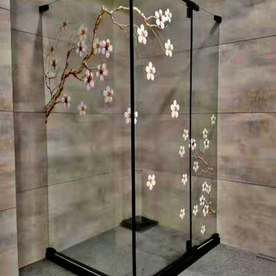 China Best Selling Lightweight Transmitted Tempered Glass Fashion Rectangle Shower Room Softening Artificial Stone Set for sale