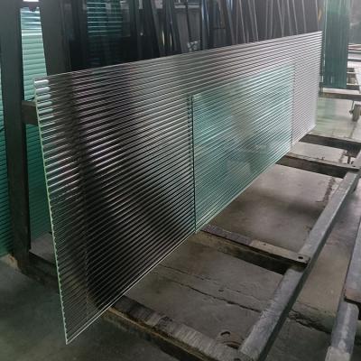 China Morden Customized Fine Polished Edge Decorative Glass Corrugated Molding Glass Panels For Bathroom for sale