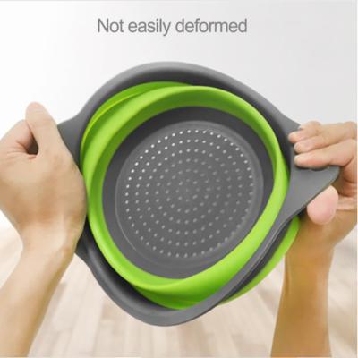 China Portable Collapsible Collapsible Strainer Home Silicone Fruit Vegetable Basket Strainer Basket Silicone Fruit Vegetable Basket Kitchen Washing Cleaning Basin for sale