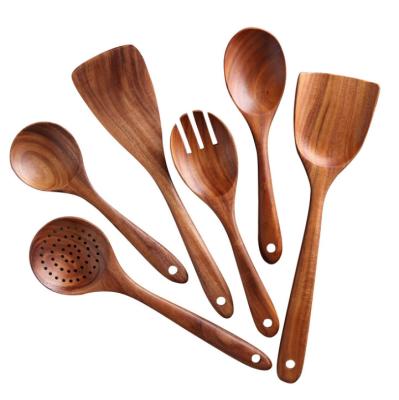 China LOW MOQ Factory Price Sustainable Natural Wooden Handle Kitchen Solid Cutlery Spoon for sale