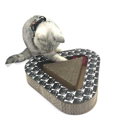 China BSCI Viable Hot Selling Triangle Cat Playing Toy Cardboard Paper Cat Toy With Ball for sale