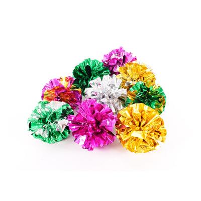 China Viable Cat Toy Colorful Ring Ball Aluminum Foil Toys for sale