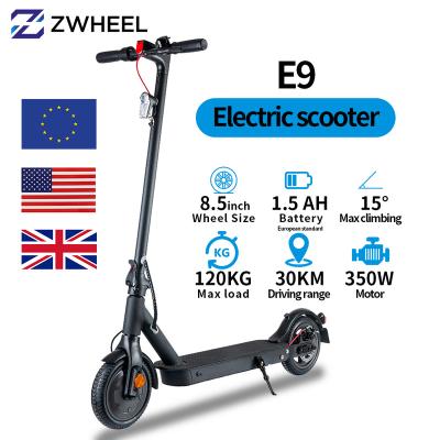 China Zwheel E9 unisex electric scooter 36v UK warehouse ready to board 350W motor 7.5AH e scooter adult foldable 8.5 inches dropshipping for sale