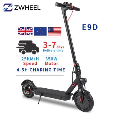 China Zwheel E9D unisex electric scooter 36v UK warehouse ready to board 350W motor 7.5AH e scooter 8.5 inch dropshipping hot sale for sale