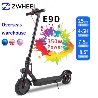 China Zwheel E9D unisex electric scooter 36v China warehouse ready to board good 8.5 inch motor 350W 7.5AH battery e scooter hot sale for sale