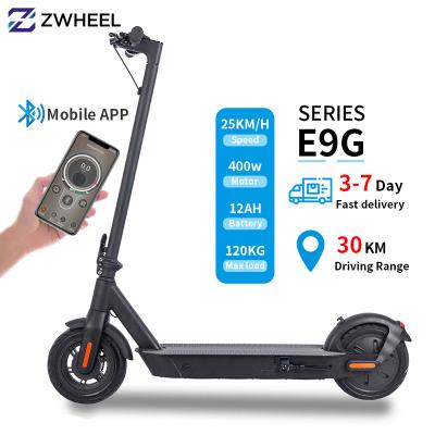 China Zwheel E9G unisex electric scooter 37V EU warehouse ready to board motor 500W 12AH e scooter 10 inch dropshipping hot sale for adult for sale