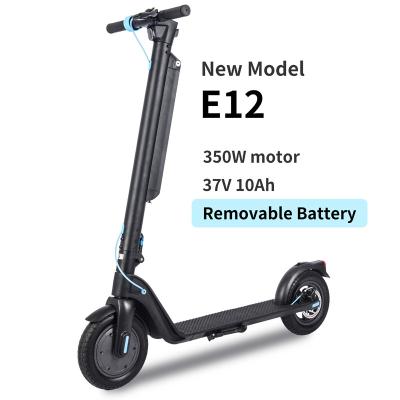 China Hot sale 2022 APP/waterproof IPX4 E12 36V 350W ready to board power 2 wheel battery electric scooter adult folding mobility scooters for sale