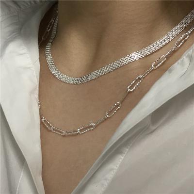 China Luxury Fashionable CLASSIC 925 Sterling Silver Mesh Necklace for Women for sale