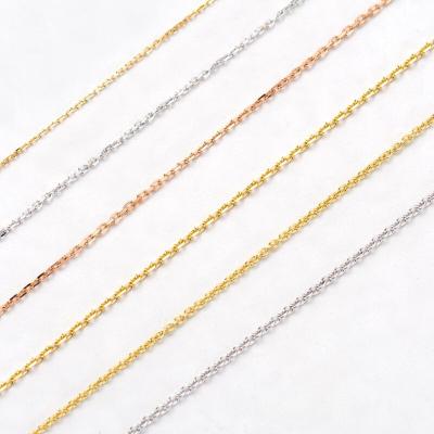 China 18K Oro Puro Joias 18K Real Solid Gold Chains Necklace Chain Adjustable Solid Solid Gold Jewelry Necklaces Chain for sale