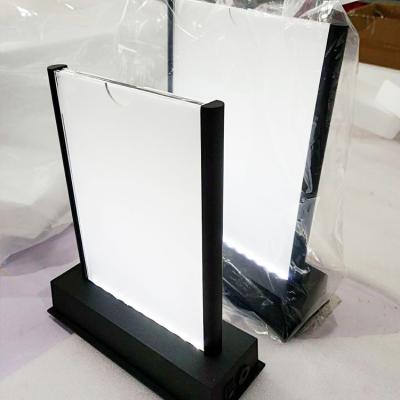 China Highlight for your brand and menu led menu cover tent restaurant menu stand acrylic led display menu holder for sale