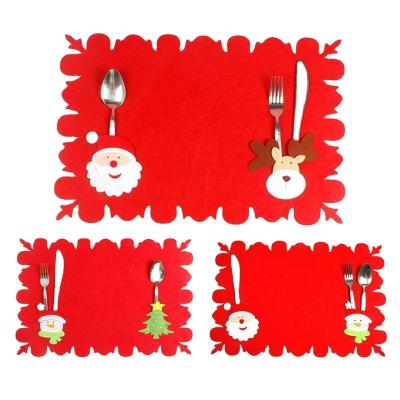 China Felt Christmas Dinner Mat Christmas Place Mat Viable Felt Christmas Snowman Decoration Mat for sale