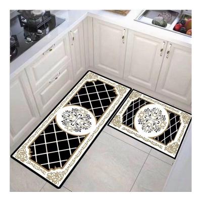 China Washable Waterproof Custom Printed PVC Kitchen Cover Indoor Floor Mats Kitchen Mat for sale