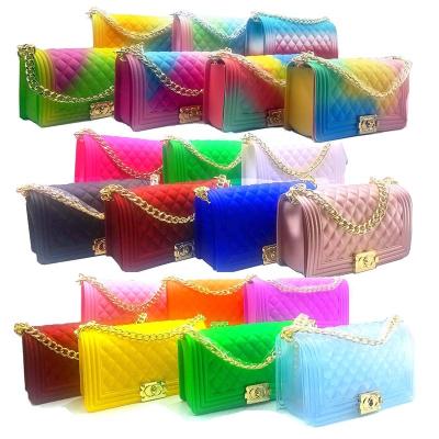 China Fashion Clear Fashion Cross - Colored Body Bag Jelly Purses and Custom Bags PVC Jelly Bags for sale