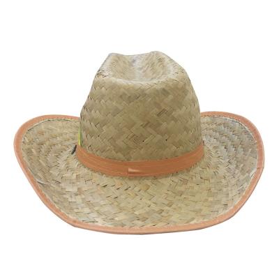 China Customized Wholesale Eco-Friendly Logo Cowboy Hats Cheap Bulk Straw Sombreros For Promotion for sale