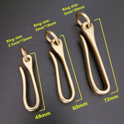 China Brass Ring Belt Clip Key Hook Metal U Key Buckle Solid Brass Key Clip Pocket Key Hook, Key Hook For Women Men for sale