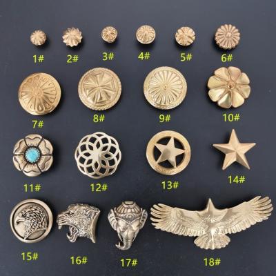 China Wholesale Brass Manufacture Brass Screw Back Conchos For Leather Belt for sale