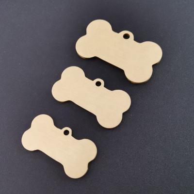 China Viable Blank Bone Solid Brass Dog Tag Bone Pet ID Tag for sale