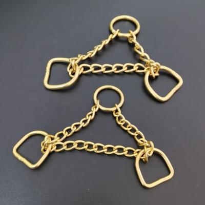 China Personalized Custom Adjustable Welded Brass Chain Martingale Collar with 3/4