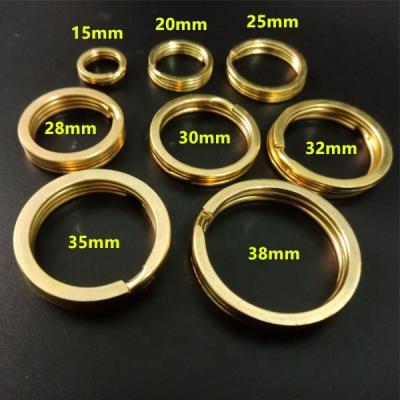 China 25mm 30mm 32mm 38mm Solid Brass Metal Split Key Ring 15mm 20mm for sale