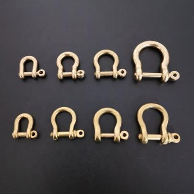 China 100% Solid Brass Solid Brass Bow Shackles With Screw Horseshoe U Pin Shape Shackles For Paracord Bracelet for sale