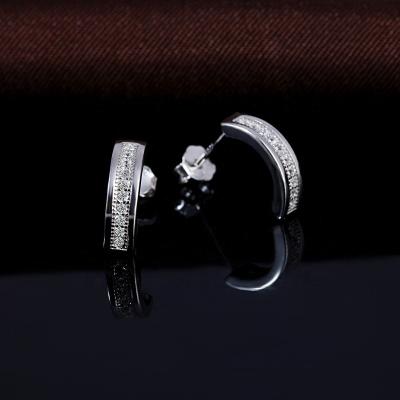 China Hot Selling Popular 925 Sterling Silver With Rhodium Plated CZ Stud Earrings For Girl for sale