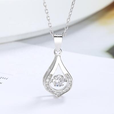 China Manufacturer FASHION Jewelry 925 Sterling Silver Zircon Drop Necklace for sale