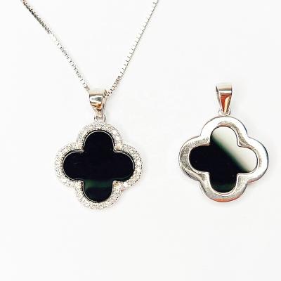 China The Other Good Woman Of Sterling Silver Va Agate Four Leaf Clover Necklace Jewelry 925 Fashion Chinese Jewelry for sale