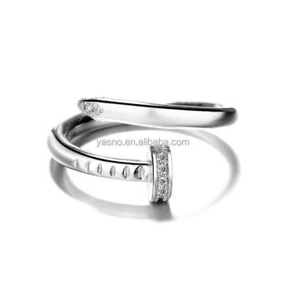 China Best Selling Classics TRENDY Design Ti Nail Ring 925 Sterling Silver Jewelry Women Gift for sale