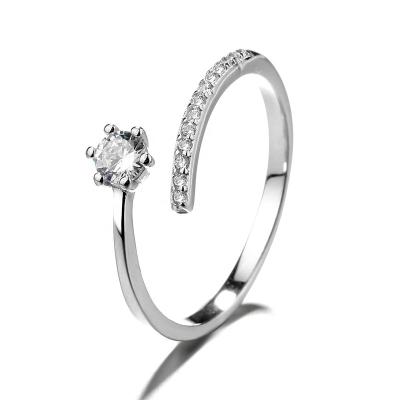 China FASHIONABLE Jewelry 925 Sterling Sliver CZ Fine Adjustable Ring For Girl for sale