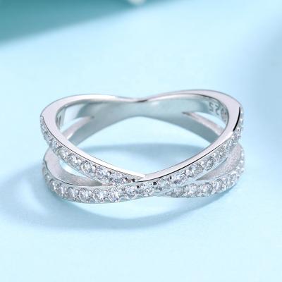 China Fashion Jewelry 925 Sterling Sliver CZ Hot Cross Ring For Women for sale