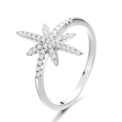 China FASHIONABLE Fine Jewelry Ring Rhodium Plated S925 Silver Sparkle Ring for sale